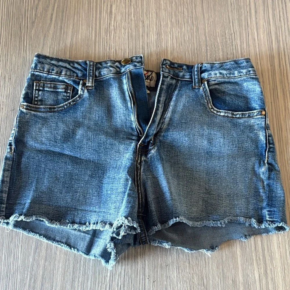 Denim Blvd Distressed Stretch Denim Shorts Size M